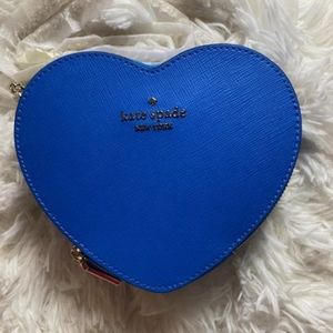 KATE SPADE "LOVE SHACK"  mini heart crossbody in blue